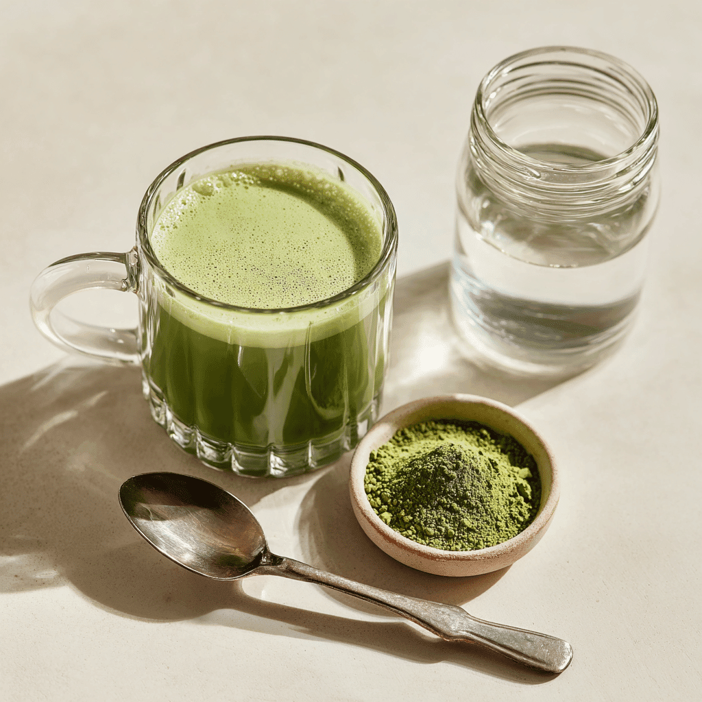 Make Matcha Tea Without Whisk – Smooth & Easy Methods That Work 2 Step-by-step setup for making matcha tea without whisk in a glass cup