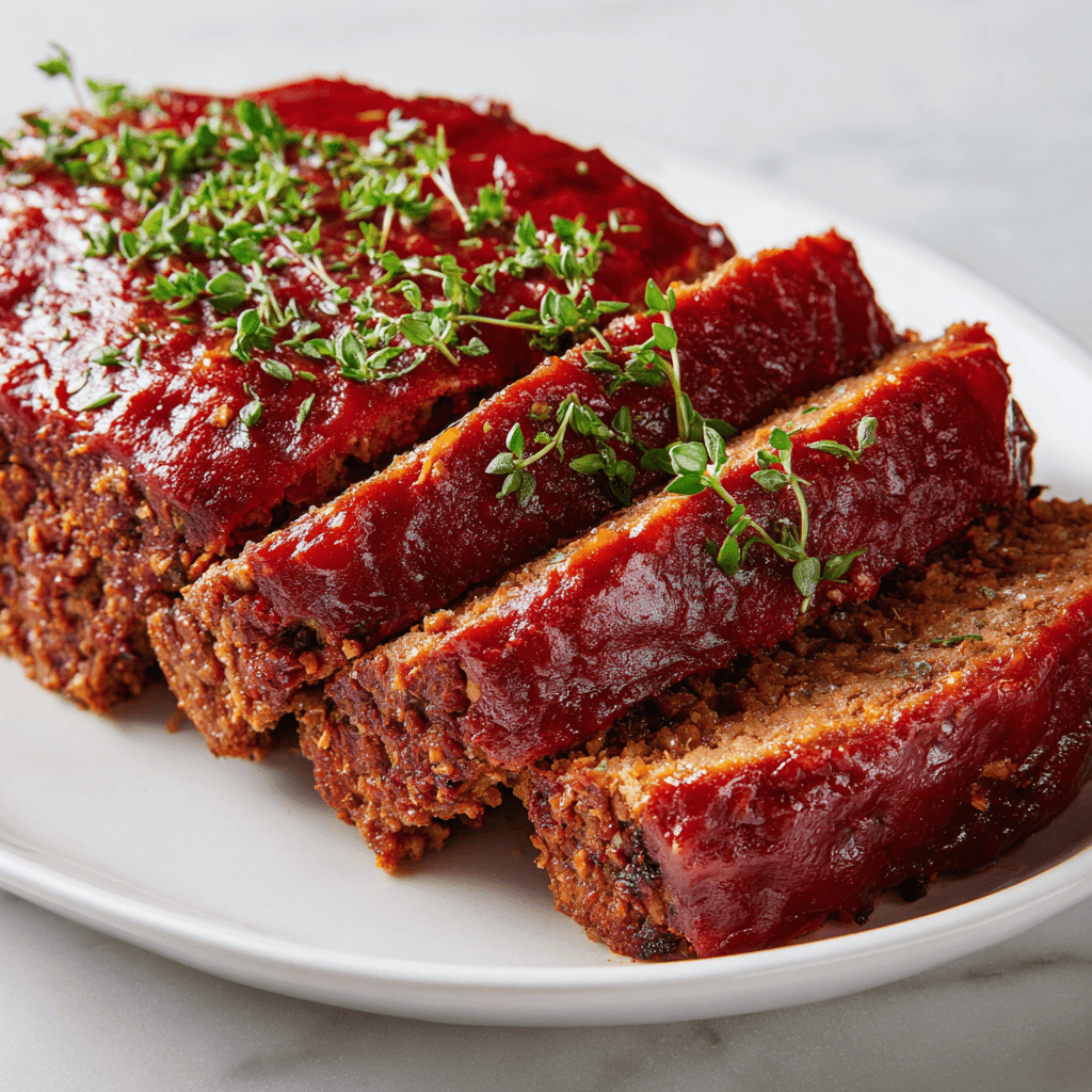 Vegan Meatloaf Impossible: Bold Flavor, No Beef Needed 1 Sliced vegan meatloaf made with Impossible meat, topped with tomato glaze