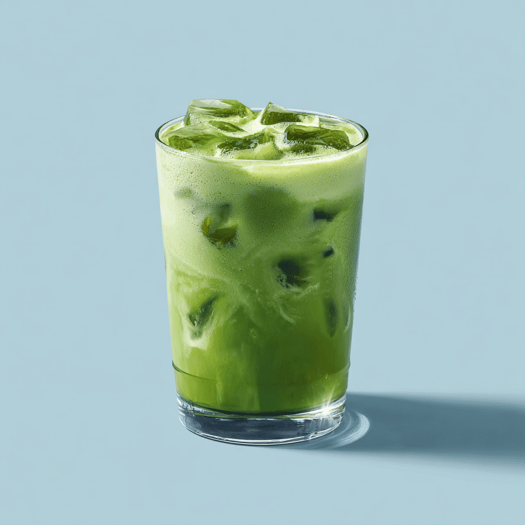 Matcha Cold Foam – Creamy, Refreshing, and Easy to Make 3 airy matcha cold foam topping on vibrant iced matcha latte with white background