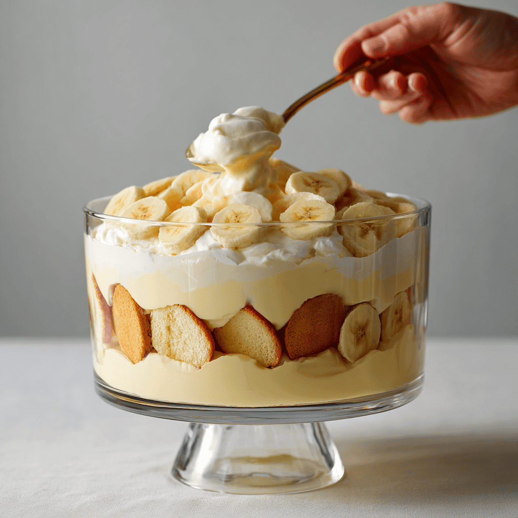 Banana Pudding Recipe: Creamy, Southern, and No-Bake Friendly 3 Layering banana pudding in a glass bowl with wafers, bananas, and creamy pudding