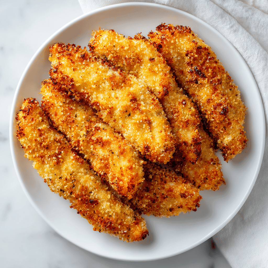 Crispy frozen chicken tenders fresh from the air fryer 