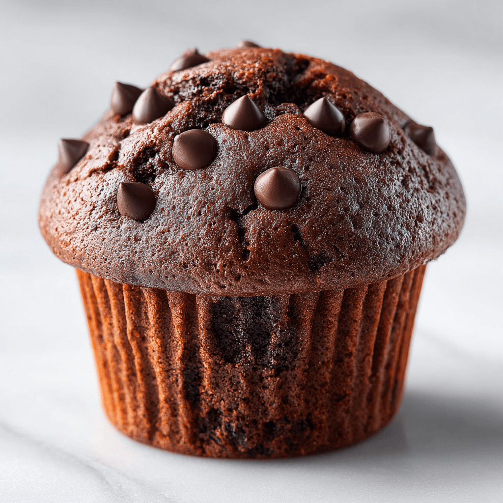 Chocolate Muffin Recipe That’s Moist, Rich, and Irresistible 5 Moist chocolate muffin with glossy top and rich cocoa crumb
