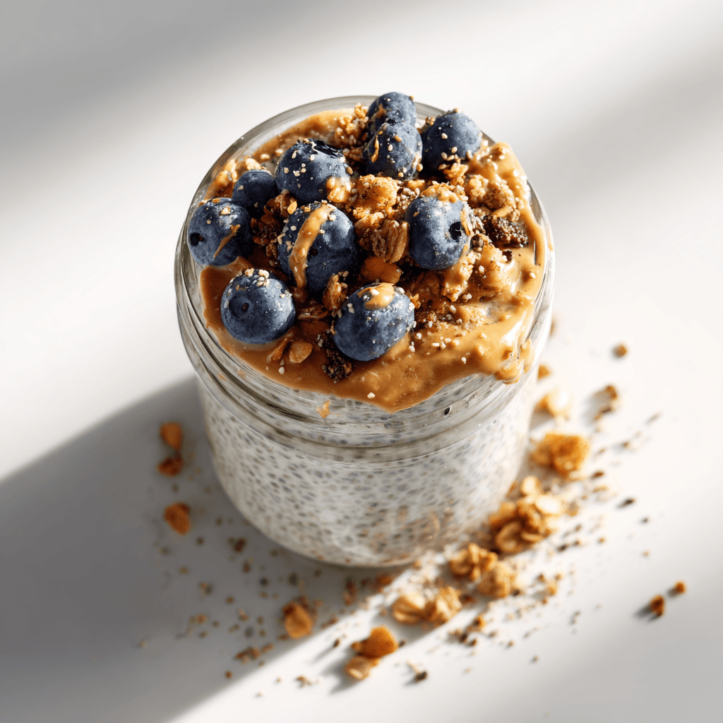 Protein Chia Seed Pudding – Easy, Creamy & Packed with Power 1 Morning protein chia seed pudding with berries and almond butter