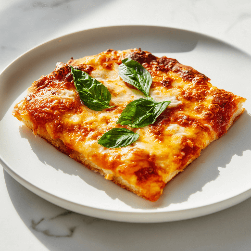 Homemade Thin Crust Pizza Dough Recipe: Crispy & Easy 1 Homemade thin crust pizza with golden edges and melted cheese on a white plate