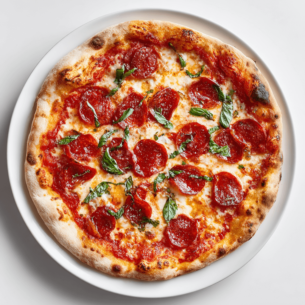 New York Style Pizza Crust Recipe That Nails the NYC Slice at Home 5 New York style pizza with sauce, mozzarella, and classic toppings on a white plate