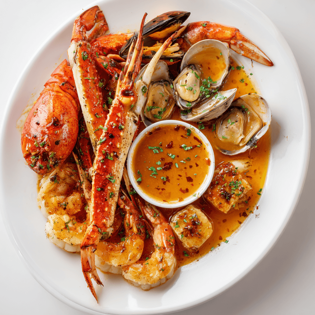 Seafood Boil Sauce Recipe That Packs Bold Flavor 7 Assorted seafood covered in bold seafood boil sauce