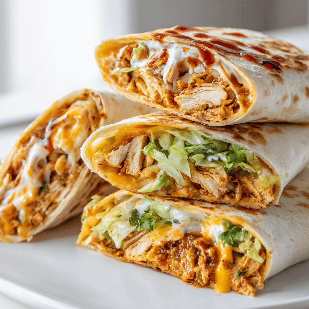 Taco Bell Quesadilla Sauce: Easy Homemade Copycat Recipe 3 Chicken quesadilla, taco, and wrap filled with Taco Bell quesadilla sauce on a white plate