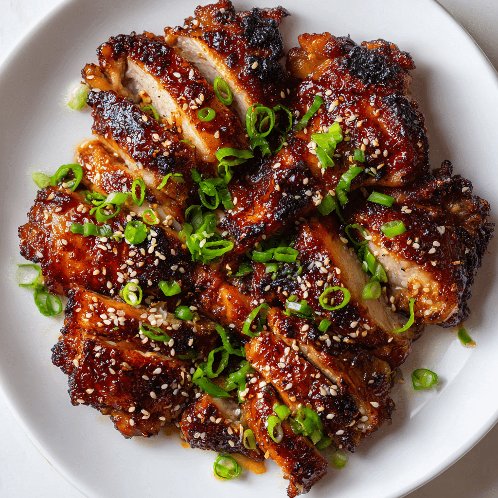 Air Fryer Teriyaki Chicken: Easy & Flavor-Packed Dinner ! 6 Sliced air fryer teriyaki chicken with glossy sauce and sesame seeds