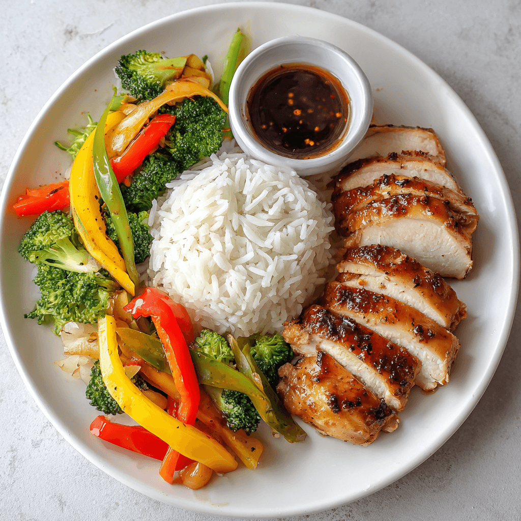 Air Fryer Teriyaki Chicken: Easy & Flavor-Packed Dinner ! 5 Air fryer teriyaki chicken served with rice and stir-fried vegetables