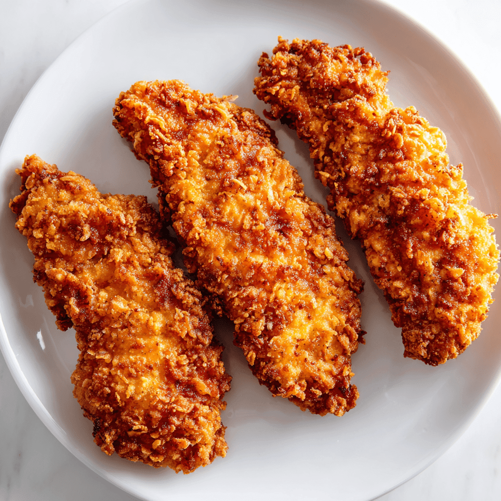 Three Tyson chicken tenders with varying levels of crispness 