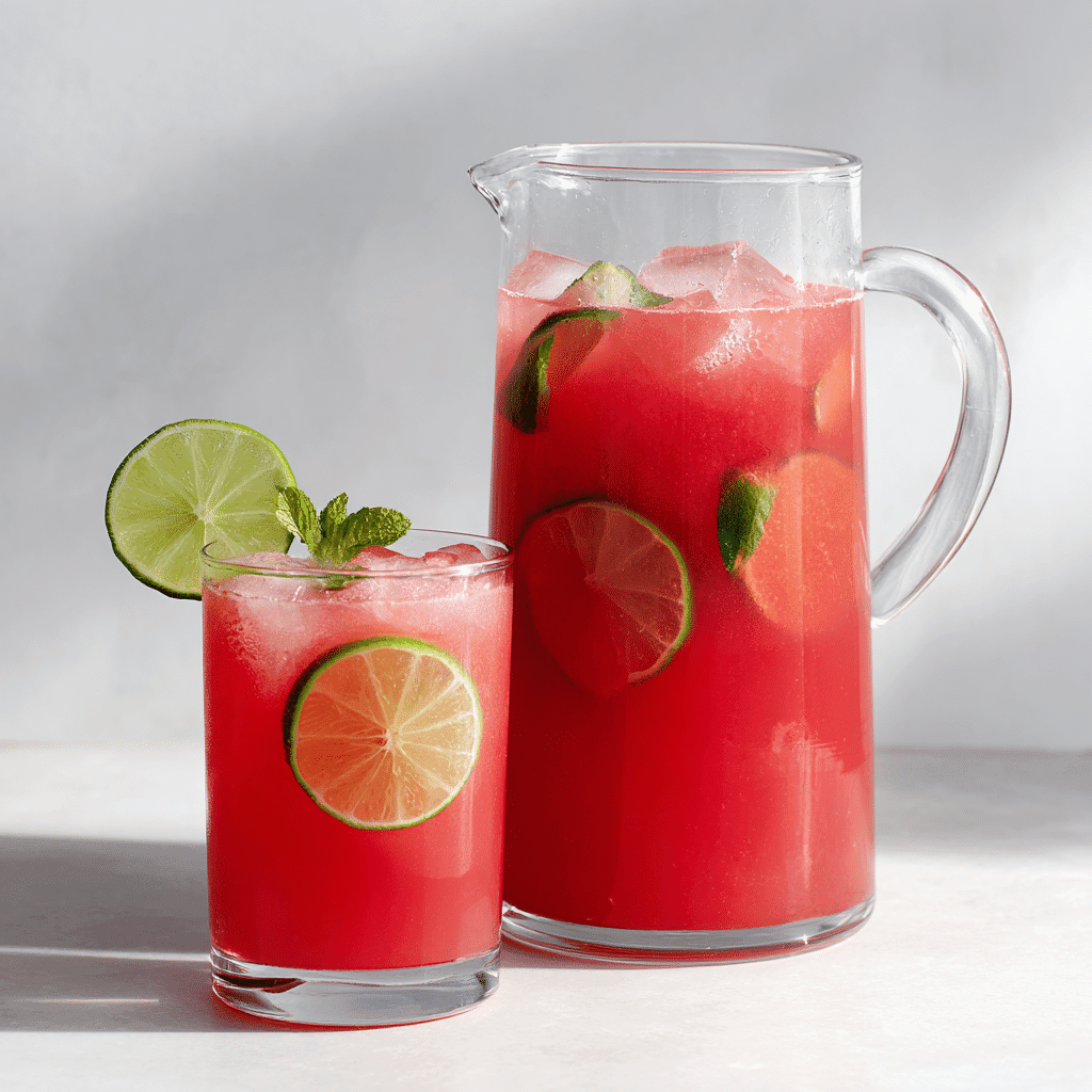 Agua Fresca Recipe: Authentic, Refreshing, and Easy to Make 4 Freshly made agua fresca in a glass and pitcher with lime and mint