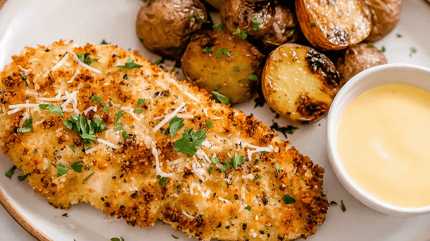 Air Fryer Parmesan Crusted Chicken - Crispy & so Delicious ! 3 air fryer parmesan crusted chiken