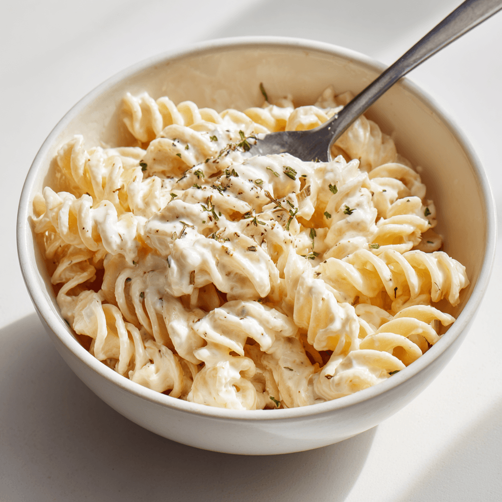 Silky cottage cheese pasta highlighting its creamy, protein-rich texture