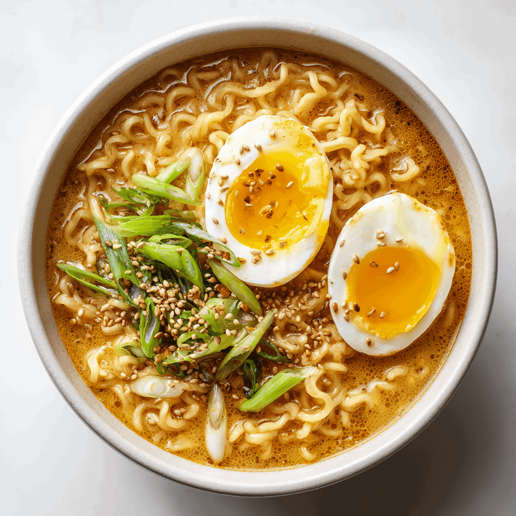 Creamy Ramen Recipe – Viral 10-Minute Hack That’s Pure Comfort 1 Creamy ramen recipe showing emulsified egg yolk and mayo coating noodles