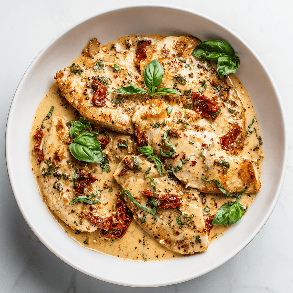 Crockpot Marry Me Chicken in creamy sun-dried tomato sauce