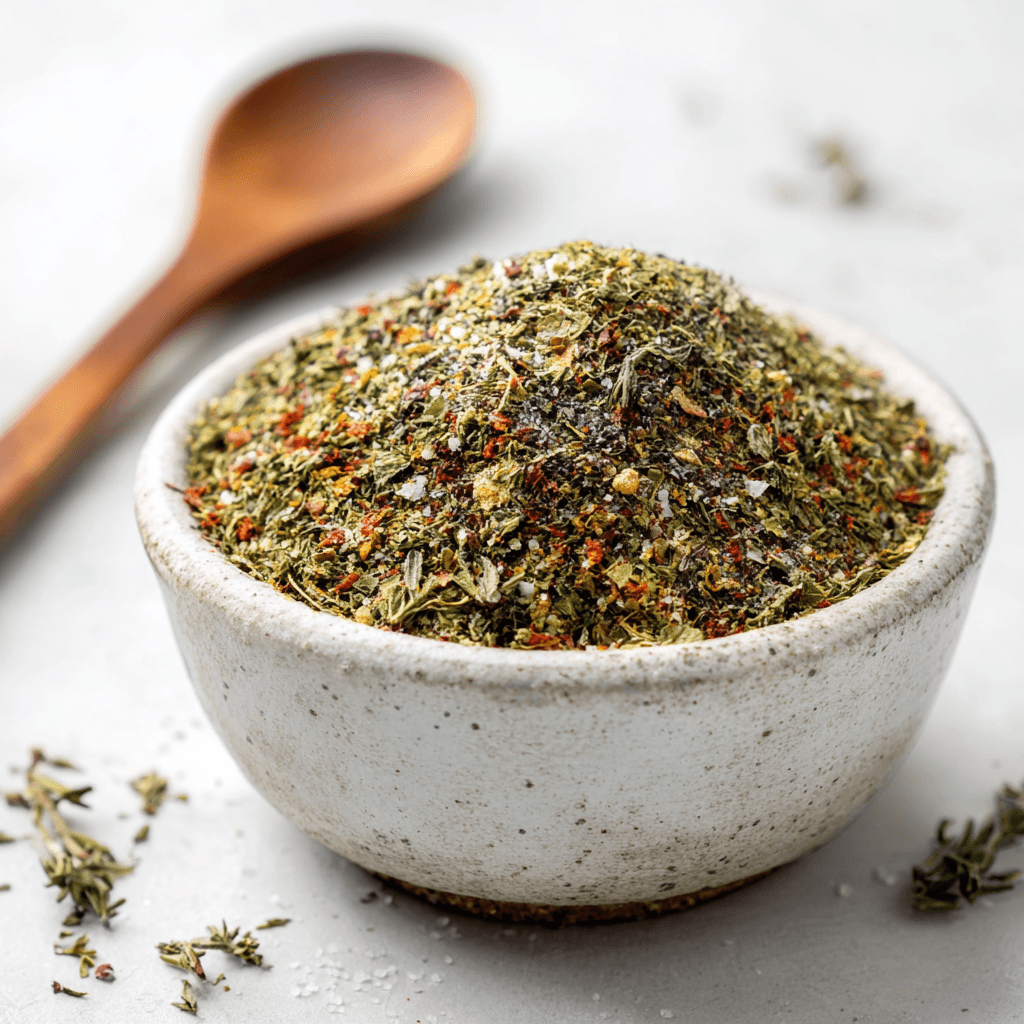 Bowl of homemade Greek seasoning blend