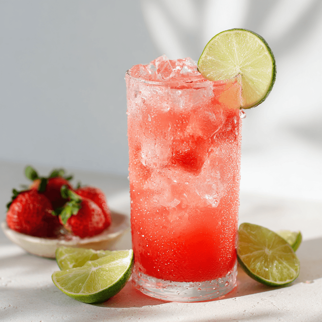 Agua Fresca Recipe: Authentic, Refreshing, and Easy to Make 1 Glass of pink agua fresca with lime and fruit