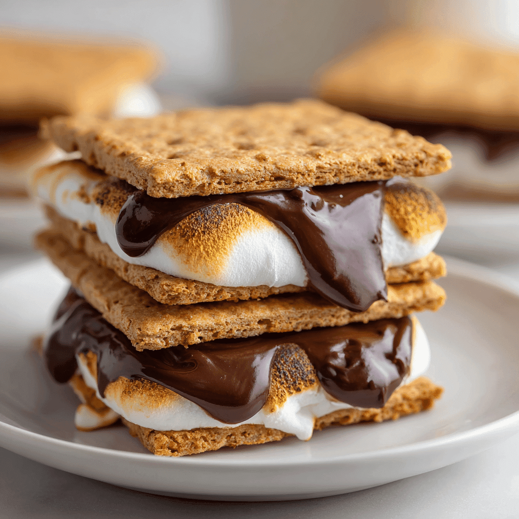 Air fryer s’mores with gooey marshmallows and melted chocolate