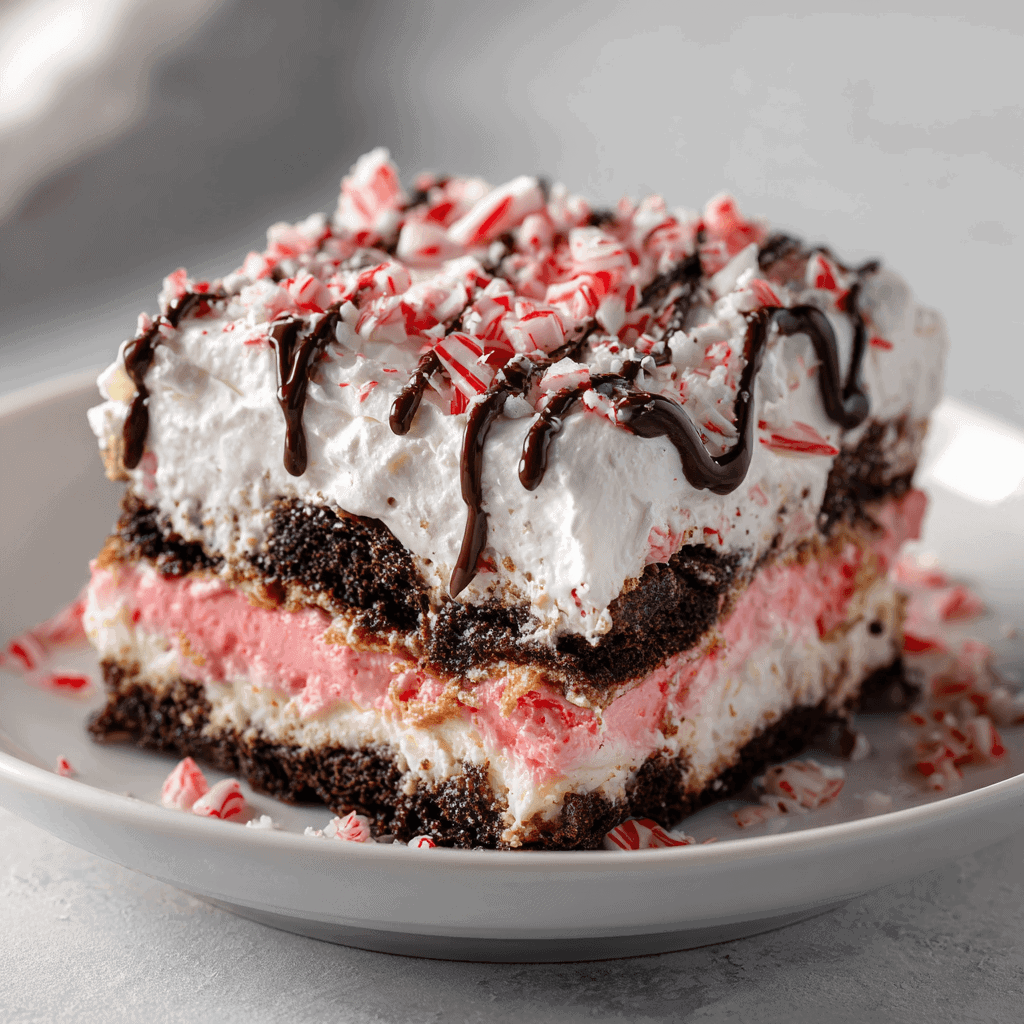 Easy Candy Cane Cookie Trifle: Layered, Creamy Holiday Treat 2 Portion of candy cane cookie trifle on a white plate showing colorful layered cream and cookies.