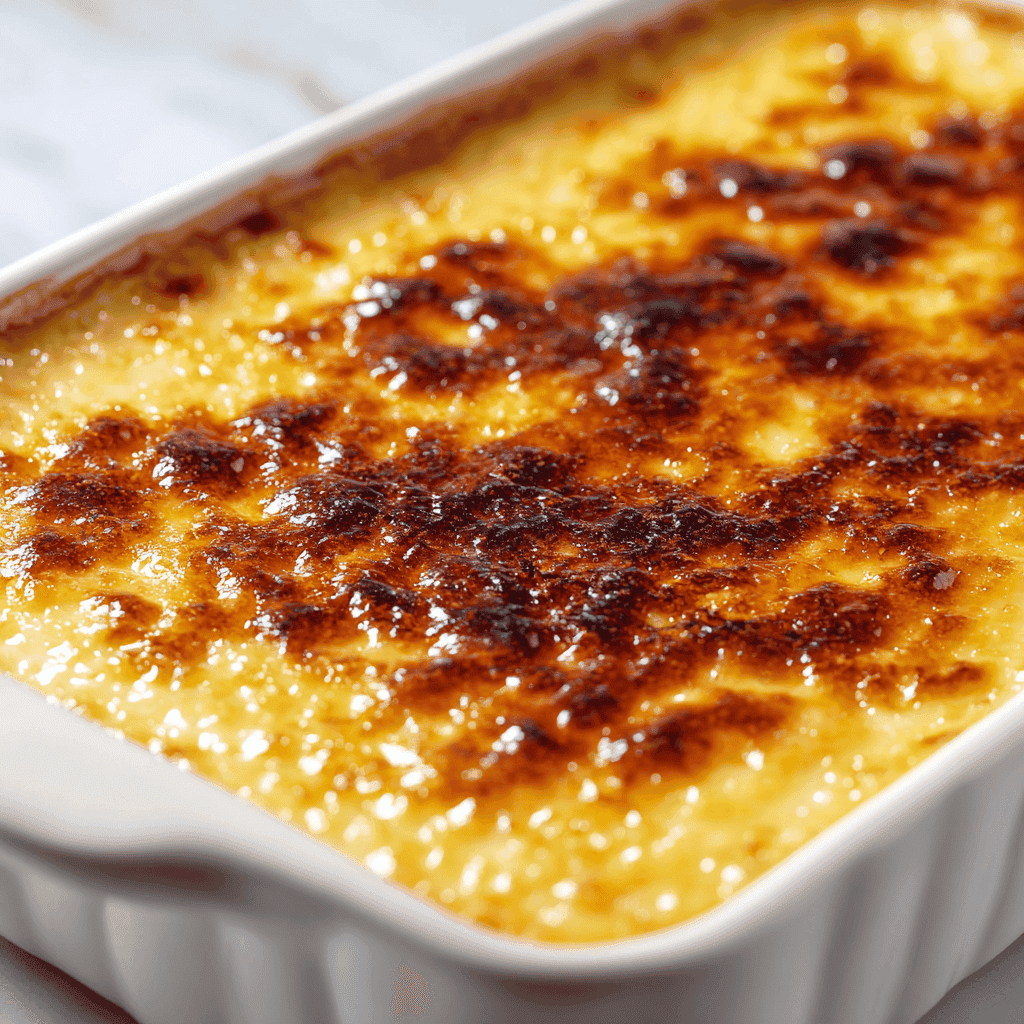 Best Milk Rice Pudding – Creamy Baked Comfort 1 angled shot of condensed milk baked rice pudding with golden top
