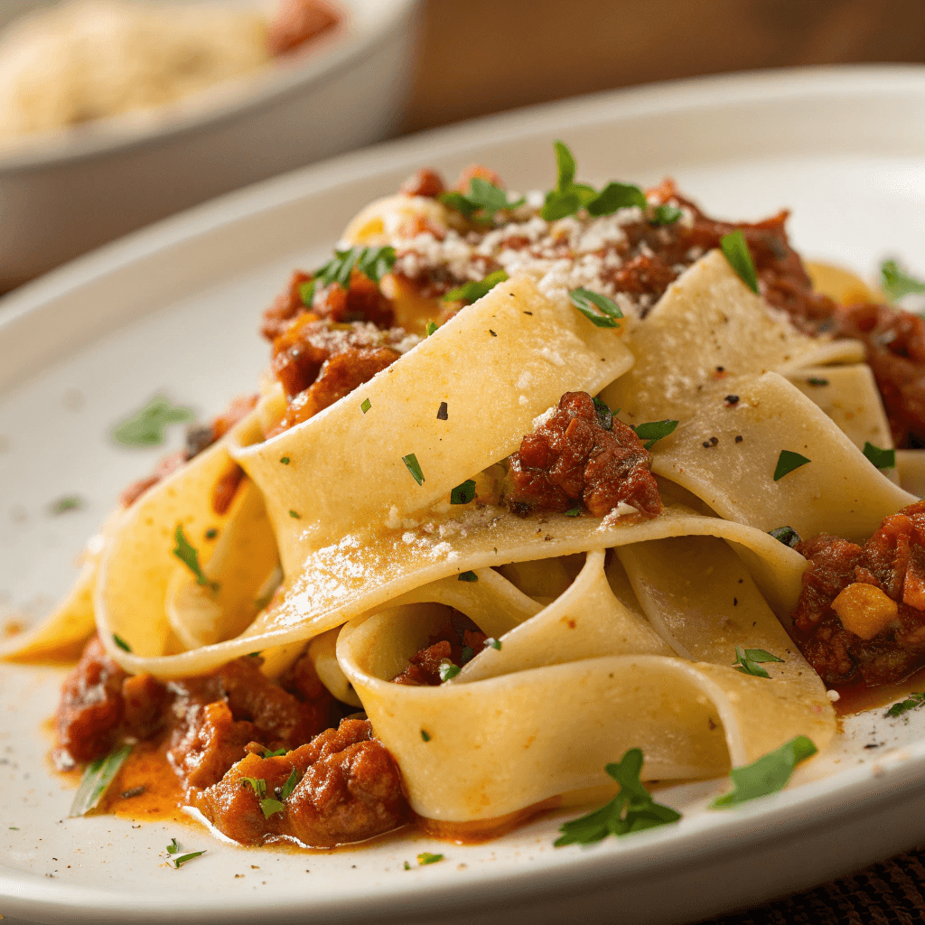 Calabrian Chili Pappardelle Texture – Macro Food Photography