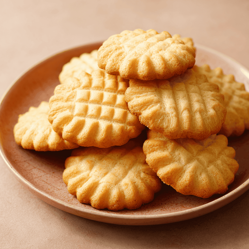 French Butter Cookies – Buttery, Crisp, and Elegant 1 Plate of French butter cookies shown from a slightly different angle.