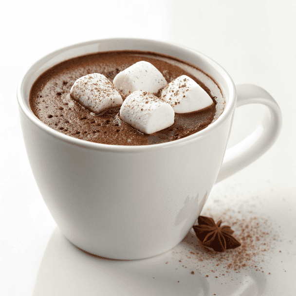 Spiced Hot Cocoa Recipe | Anti-Inflammatory Turmeric Drink 1 Anti-inflammatory spiced hot cocoa topped with marshmallows in a white cup