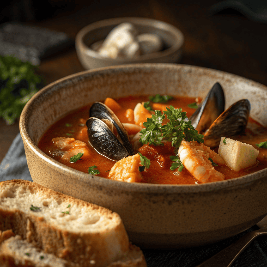 Easy Shipwreck Stew – Coastal Comfort in a Bowl 4 Hero image of shipwreck stew with shrimp, mussels, fish, and tomato broth.